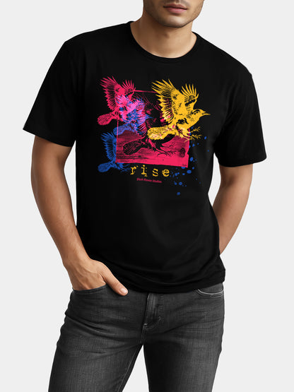 Black graphic tee with design: “The Watchers - For Everyone”