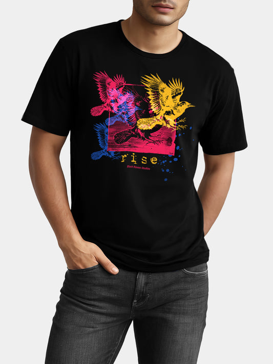 Black graphic tee with design: “The Watchers - For Everyone”