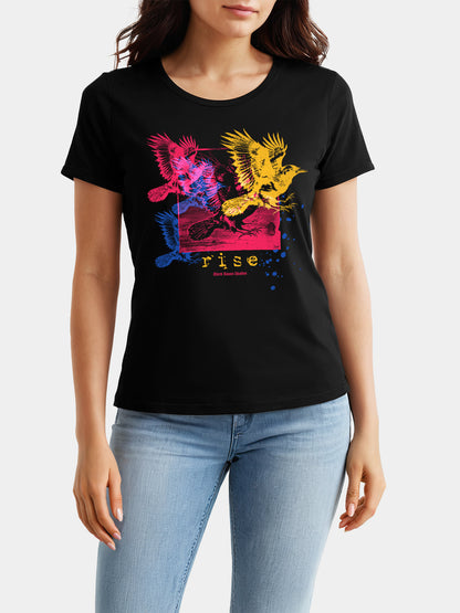Black graphic tee with design: “The Watchers - For Her”