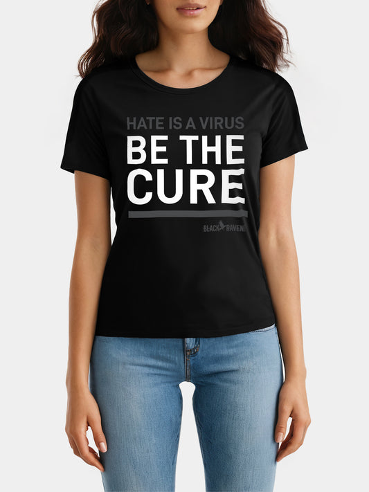 Black graphic tee with design: “Be the Cure Bold - For Her Tee”